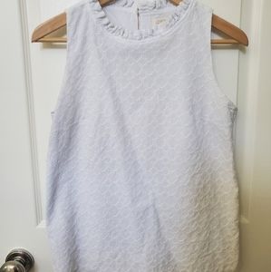 White pattern and textured blouse